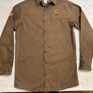 UPS Brown Employee Delivery Driver Uniform Short Sleeve Shirt Men’s M Tall